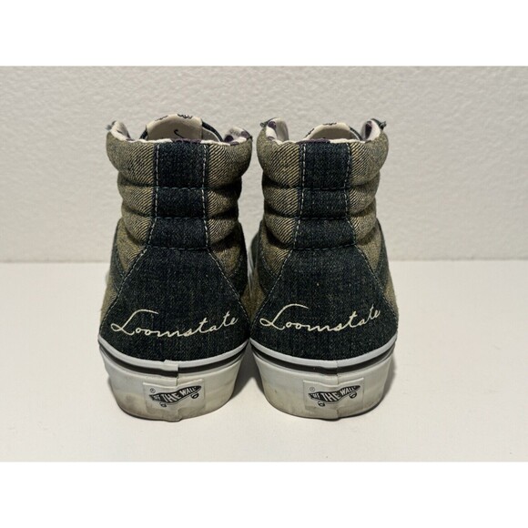 2006 VANS SK8-Hi LX LOOMSTATE SKATE SHOES SZ 8.5 BLUE DENIM POLKA DOTS SNEAKERS - Picture 10 of 14